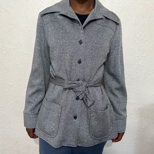 Women’s 70’s Vintage Knits Collar Shirt Jacket Blue